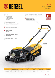 New Denzel. Gasoline lawn mower 588057.