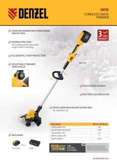 New Denzel. Cordless trimmer 587107.