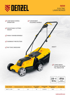 New Denzel. Electric lawn mower 966077.