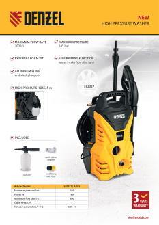 New Denzel. High-pressure washing machines 582327.