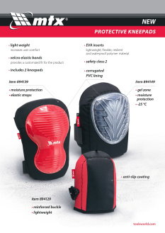 New MTX. Protective knee pads 894129, 894139, 894149.