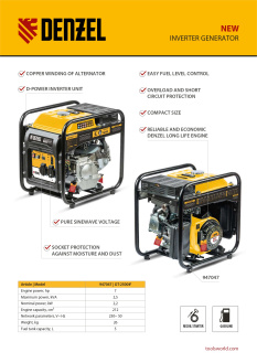 New Denzel. Inverter generator 947047.